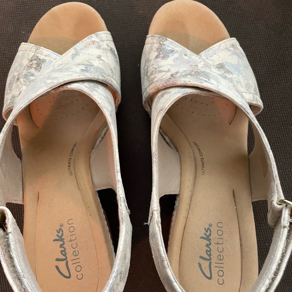 Clarks Wedge Sandals, Size 9.5